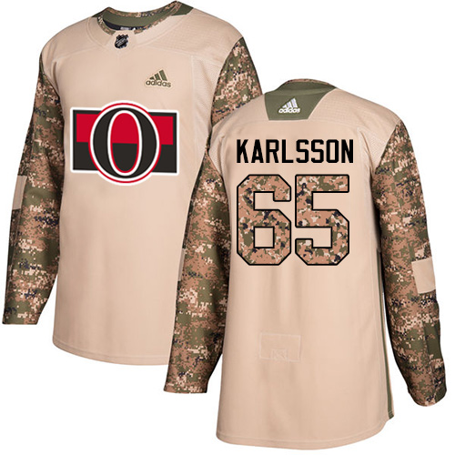 Adidas Senators #65 Erik Karlsson Camo Authentic Veterans Day Stitched NHL Jersey